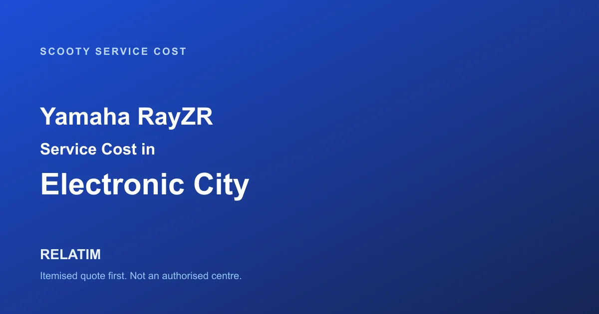 Yamaha RayZR Service Cost in Electronic City, Bangalore